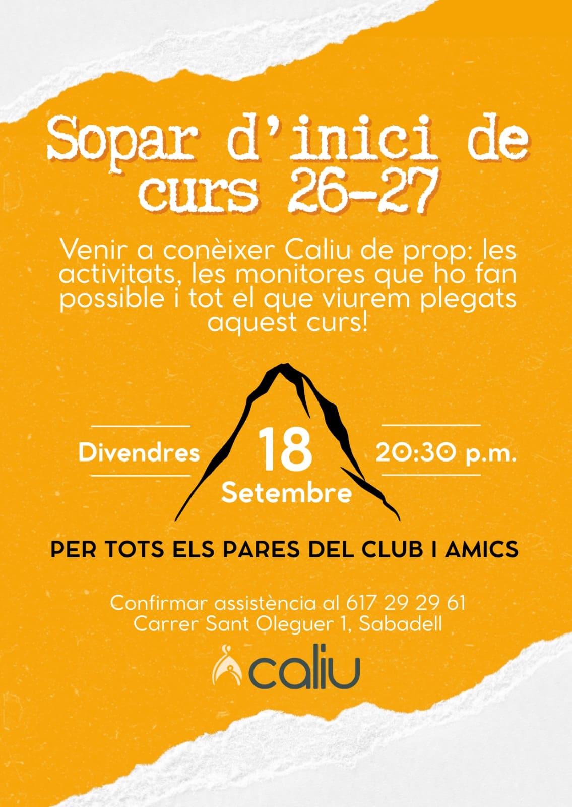 Sopar d’inici de curs de Caliu